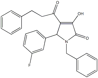 1-benzyl-5-(3-fluorophenyl)-3-hydroxy-4-(3-phenylpropanoyl)-1,5-dihydro-2H-pyrrol-2-one Structure