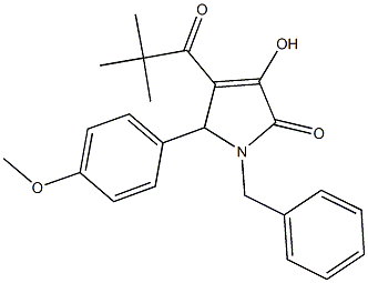 1-benzyl-4-(2,2-dimethylpropanoyl)-3-hydroxy-5-(4-methoxyphenyl)-1,5-dihydro-2H-pyrrol-2-one Structure