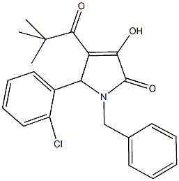 1-benzyl-5-(2-chlorophenyl)-4-(2,2-dimethylpropanoyl)-3-hydroxy-1,5-dihydro-2H-pyrrol-2-one Struktur