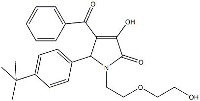 4-benzoyl-5-(4-tert-butylphenyl)-3-hydroxy-1-[2-(2-hydroxyethoxy)ethyl]-1,5-dihydro-2H-pyrrol-2-one,517886-86-1,结构式