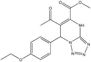 methyl 6-acetyl-7-(4-ethoxyphenyl)-4,7-dihydrotetraazolo[1,5-a]pyrimidine-5-carboxylate 化学構造式