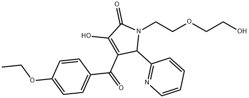 4-(4-ethoxybenzoyl)-3-hydroxy-1-[2-(2-hydroxyethoxy)ethyl]-5-(2-pyridinyl)-1,5-dihydro-2H-pyrrol-2-one Struktur