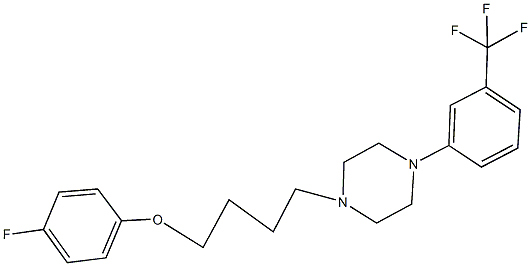 1-[4-(4-fluorophenoxy)butyl]-4-[3-(trifluoromethyl)phenyl]piperazine 结构式