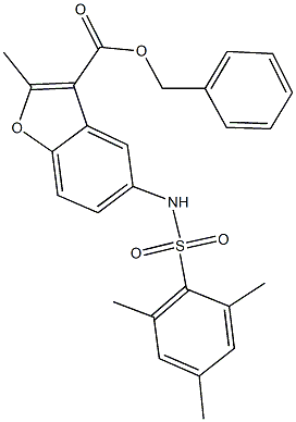 benzyl 5-[(mesitylsulfonyl)amino]-2-methyl-1-benzofuran-3-carboxylate Structure