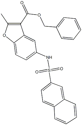 benzyl 2-methyl-5-[(2-naphthylsulfonyl)amino]-1-benzofuran-3-carboxylate Structure