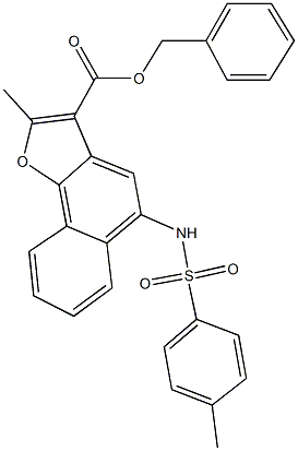 benzyl 2-methyl-5-{[(4-methylphenyl)sulfonyl]amino}naphtho[1,2-b]furan-3-carboxylate 结构式