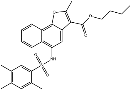 butyl 2-methyl-5-{[(2,4,5-trimethylphenyl)sulfonyl]amino}naphtho[1,2-b]furan-3-carboxylate,518033-12-0,结构式