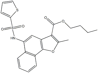 butyl 2-methyl-5-[(2-thienylsulfonyl)amino]naphtho[1,2-b]furan-3-carboxylate 化学構造式