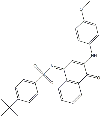 4-tert-butyl-N-(3-(4-methoxyanilino)-4-oxo-1(4H)-naphthalenylidene)benzenesulfonamide 化学構造式