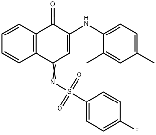 N-(3-(2,4-dimethylanilino)-4-oxo-1(4H)-naphthalenylidene)-4-fluorobenzenesulfonamide Struktur
