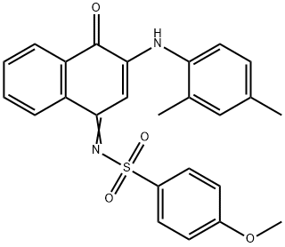 N-(3-(2,4-dimethylanilino)-4-oxo-1(4H)-naphthalenylidene)-4-methoxybenzenesulfonamide Struktur