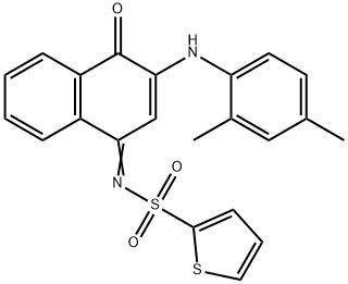 N-(3-(2,4-dimethylanilino)-4-oxo-1(4H)-naphthalenylidene)-2-thiophenesulfonamide Struktur