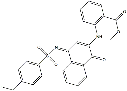 methyl 2-[(4-{[(4-ethylphenyl)sulfonyl]imino}-1-oxo-1,4-dihydro-2-naphthalenyl)amino]benzoate 化学構造式