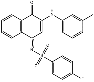 4-fluoro-N-(4-oxo-3-(3-toluidino)-1(4H)-naphthalenylidene)benzenesulfonamide 结构式