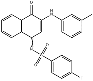 4-fluoro-N-(4-oxo-3-(3-toluidino)-1(4H)-naphthalenylidene)benzenesulfonamide Structure