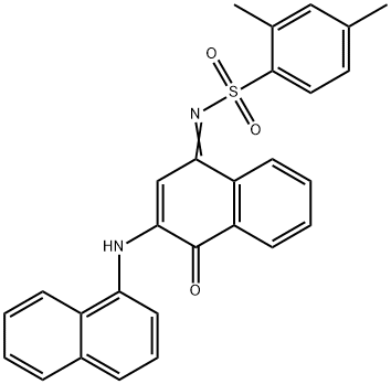 2,4-dimethyl-N-(3-(1-naphthylamino)-4-oxo-1(4H)-naphthalenylidene)benzenesulfonamide 化学構造式