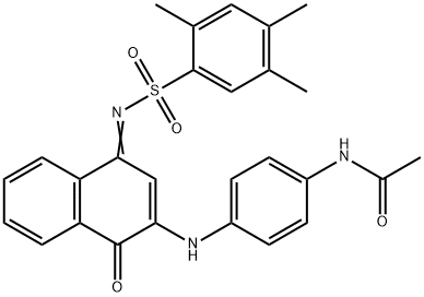 N-{4-[(1-oxo-4-{[(2,4,5-trimethylphenyl)sulfonyl]imino}-1,4-dihydro-2-naphthalenyl)amino]phenyl}acetamide 结构式