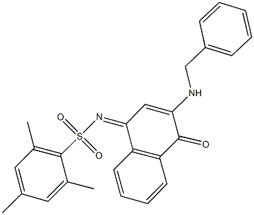 N-(3-(benzylamino)-4-oxo-1(4H)-naphthalenylidene)-2,4,6-trimethylbenzenesulfonamide 结构式