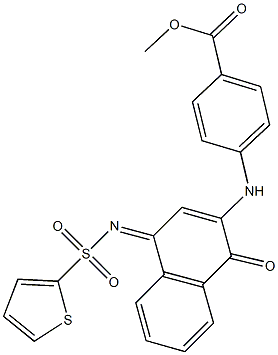 methyl 4-({1-oxo-4-[(2-thienylsulfonyl)imino]-1,4-dihydro-2-naphthalenyl}amino)benzoate 化学構造式