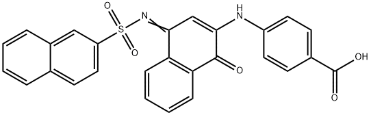 4-({4-[(2-naphthylsulfonyl)imino]-1-oxo-1,4-dihydro-2-naphthalenyl}amino)benzoic acid|