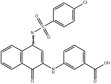 3-[(4-{[(4-chlorophenyl)sulfonyl]imino}-1-oxo-1,4-dihydro-2-naphthalenyl)amino]benzoic acid,518301-43-4,结构式
