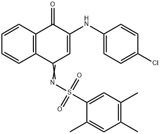 N-(3-(4-chloroanilino)-4-oxo-1(4H)-naphthalenylidene)-2,4,5-trimethylbenzenesulfonamide 化学構造式