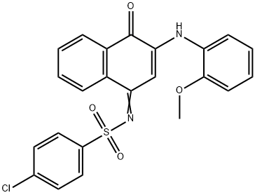 4-chloro-N-(3-(2-methoxyanilino)-4-oxo-1(4H)-naphthalenylidene)benzenesulfonamide,518301-92-3,结构式