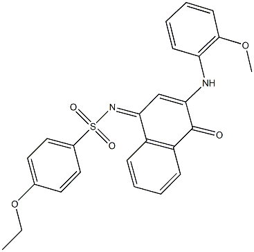 4-ethoxy-N-(3-(2-methoxyanilino)-4-oxo-1(4H)-naphthalenylidene)benzenesulfonamide 化学構造式