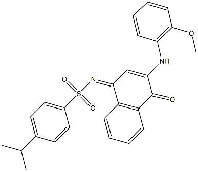 4-isopropyl-N-(3-(2-methoxyanilino)-4-oxo-1(4H)-naphthalenylidene)benzenesulfonamide Structure