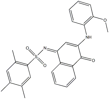 N-(3-(2-methoxyanilino)-4-oxo-1(4H)-naphthalenylidene)-2,4,5-trimethylbenzenesulfonamide 化学構造式