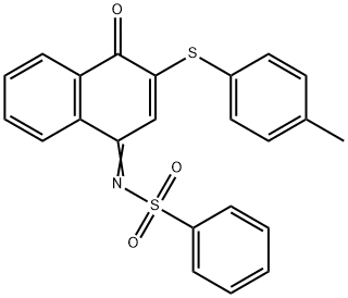 N-(3-[(4-methylphenyl)sulfanyl]-4-oxo-1(4H)-naphthalenylidene)benzenesulfonamide 化学構造式