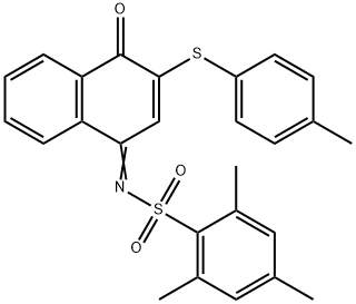 2,4,6-trimethyl-N-(3-[(4-methylphenyl)sulfanyl]-4-oxo-1(4H)-naphthalenylidene)benzenesulfonamide Struktur
