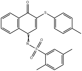 2,5-dimethyl-N-(3-[(4-methylphenyl)sulfanyl]-4-oxo-1(4H)-naphthalenylidene)benzenesulfonamide 结构式