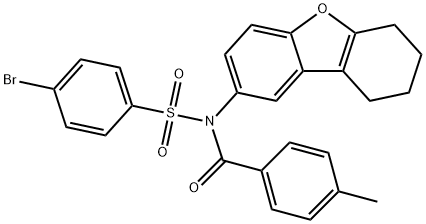 4-bromo-N-(4-methylbenzoyl)-N-(6,7,8,9-tetrahydrodibenzo[b,d]furan-2-yl)benzenesulfonamide Struktur