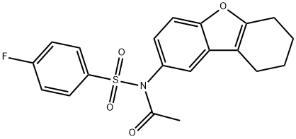 N-acetyl-4-fluoro-N-(6,7,8,9-tetrahydrodibenzo[b,d]furan-2-yl)benzenesulfonamide,518304-12-6,结构式