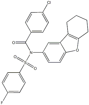 N-(4-chlorobenzoyl)-4-fluoro-N-(6,7,8,9-tetrahydrodibenzo[b,d]furan-2-yl)benzenesulfonamide|