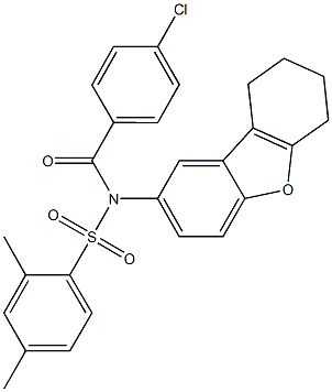 N-(4-chlorobenzoyl)-2,4-dimethyl-N-(6,7,8,9-tetrahydrodibenzo[b,d]furan-2-yl)benzenesulfonamide Structure