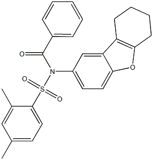 N-benzoyl-2,4-dimethyl-N-(6,7,8,9-tetrahydrodibenzo[b,d]furan-2-yl)benzenesulfonamide Structure