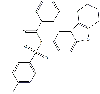 N-benzoyl-4-ethyl-N-(6,7,8,9-tetrahydrodibenzo[b,d]furan-2-yl)benzenesulfonamide Structure