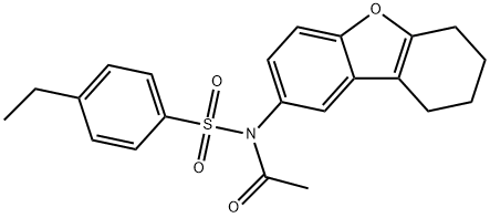 N-acetyl-4-ethyl-N-(6,7,8,9-tetrahydrodibenzo[b,d]furan-2-yl)benzenesulfonamide Struktur