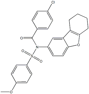 N-(4-chlorobenzoyl)-4-methoxy-N-(6,7,8,9-tetrahydrodibenzo[b,d]furan-2-yl)benzenesulfonamide Struktur