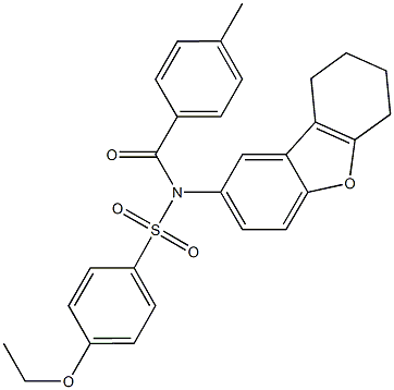 4-ethoxy-N-(4-methylbenzoyl)-N-(6,7,8,9-tetrahydrodibenzo[b,d]furan-2-yl)benzenesulfonamide,518304-44-4,结构式