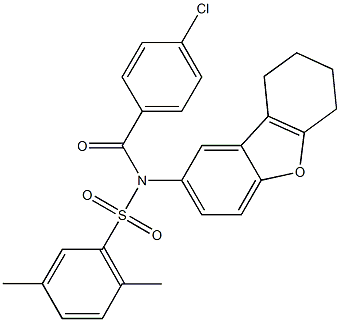 N-(4-chlorobenzoyl)-2,5-dimethyl-N-(6,7,8,9-tetrahydrodibenzo[b,d]furan-2-yl)benzenesulfonamide Structure