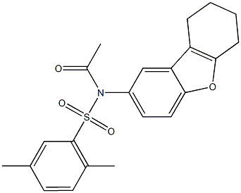 N-acetyl-2,5-dimethyl-N-(6,7,8,9-tetrahydrodibenzo[b,d]furan-2-yl)benzenesulfonamide,518304-87-5,结构式