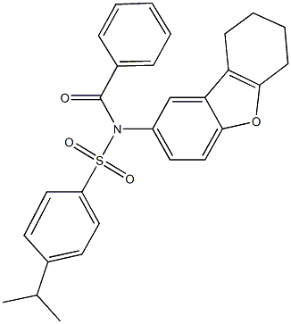 N-benzoyl-4-isopropyl-N-(6,7,8,9-tetrahydrodibenzo[b,d]furan-2-yl)benzenesulfonamide Structure