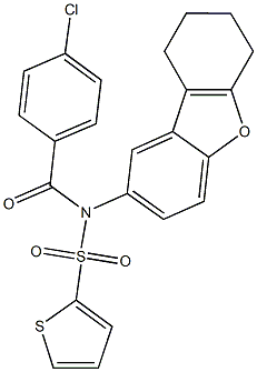 N-(4-chlorobenzoyl)-N-(6,7,8,9-tetrahydrodibenzo[b,d]furan-2-yl)-2-thiophenesulfonamide Struktur