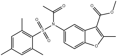 methyl 5-[acetyl(mesitylsulfonyl)amino]-2-methyl-1-benzofuran-3-carboxylate Structure