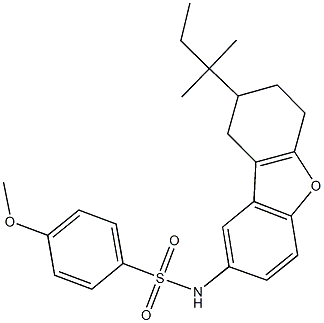 4-methoxy-N-(8-tert-pentyl-6,7,8,9-tetrahydrodibenzo[b,d]furan-2-yl)benzenesulfonamide 结构式