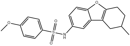 4-methoxy-N-(8-methyl-6,7,8,9-tetrahydrodibenzo[b,d]furan-2-yl)benzenesulfonamide 化学構造式