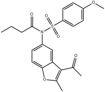 N-(3-acetyl-2-methyl-1-benzofuran-5-yl)-N-butyryl-4-methoxybenzenesulfonamide Structure